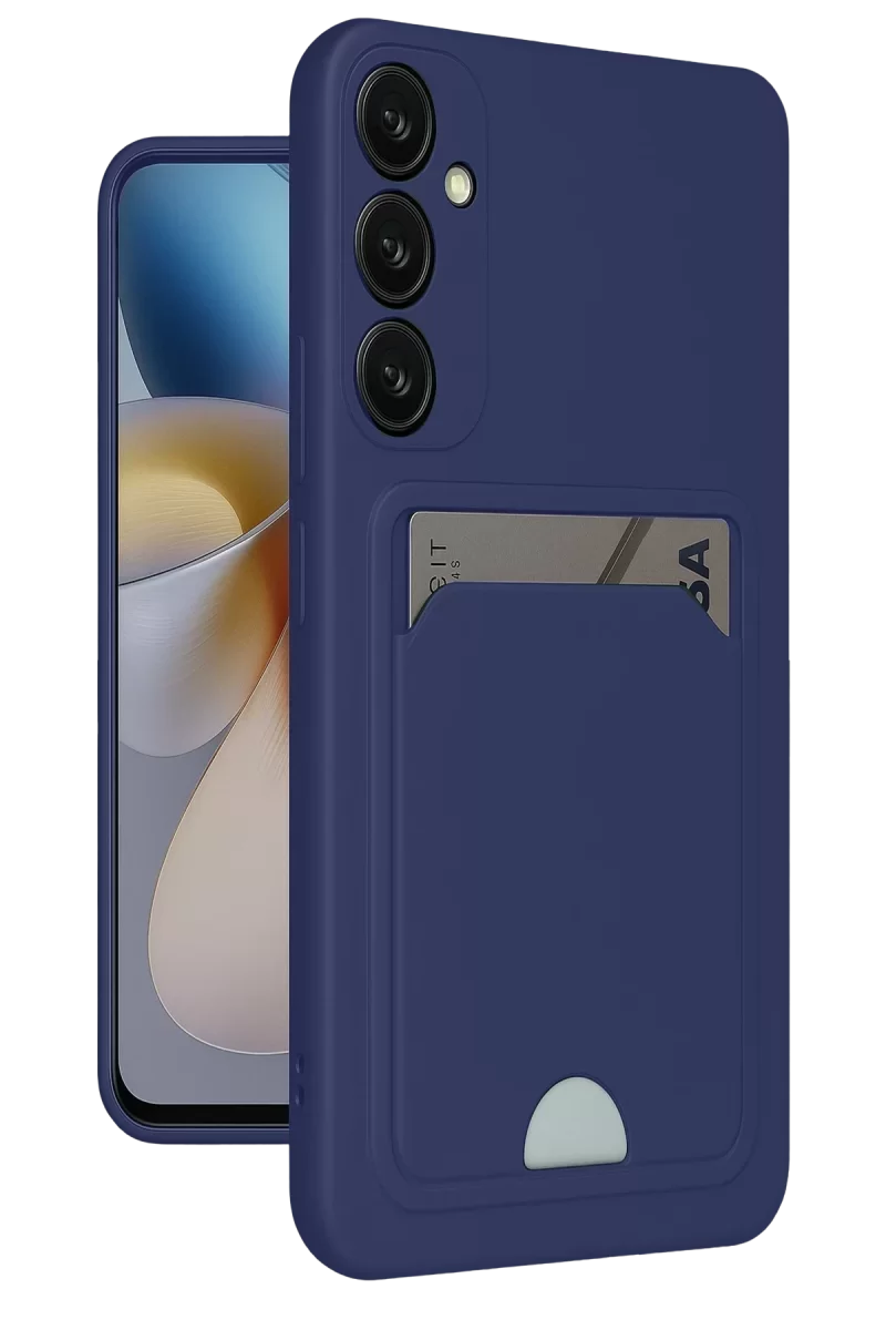 Newface Samsung Galaxy A35 5G Kılıf Kelvin Kartvizitli Silikon - Lacivert