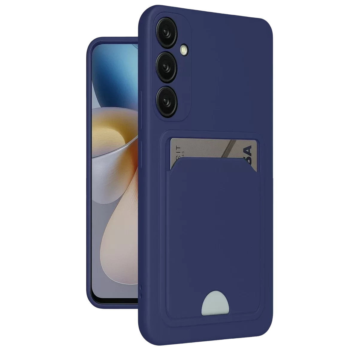 Newface Samsung Galaxy A35 5G Kılıf Kelvin Kartvizitli Silikon - Lacivert