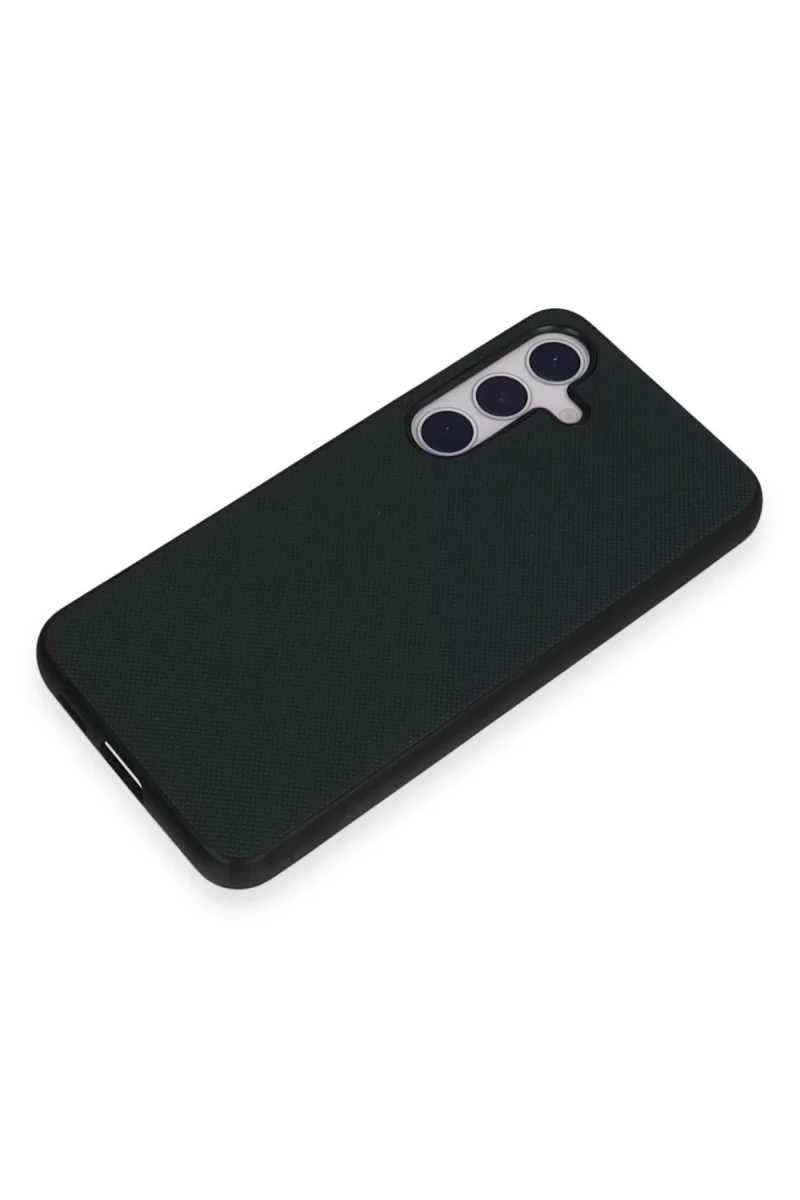 Newface Samsung Galaxy S24 Kılıf Taft Kapak - Koyu Yeşil