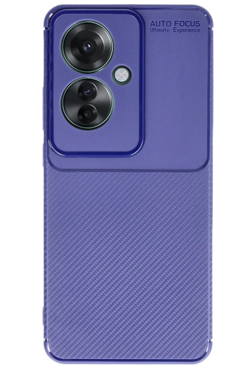 Newface Oppo Reno 11F Kılıf Auto Focus Karbon Kapak - Lacivert