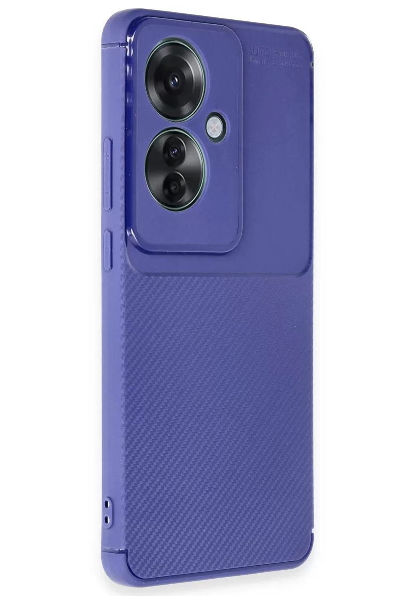 Newface Oppo Reno 11F Kılıf Auto Focus Karbon Kapak - Lacivert