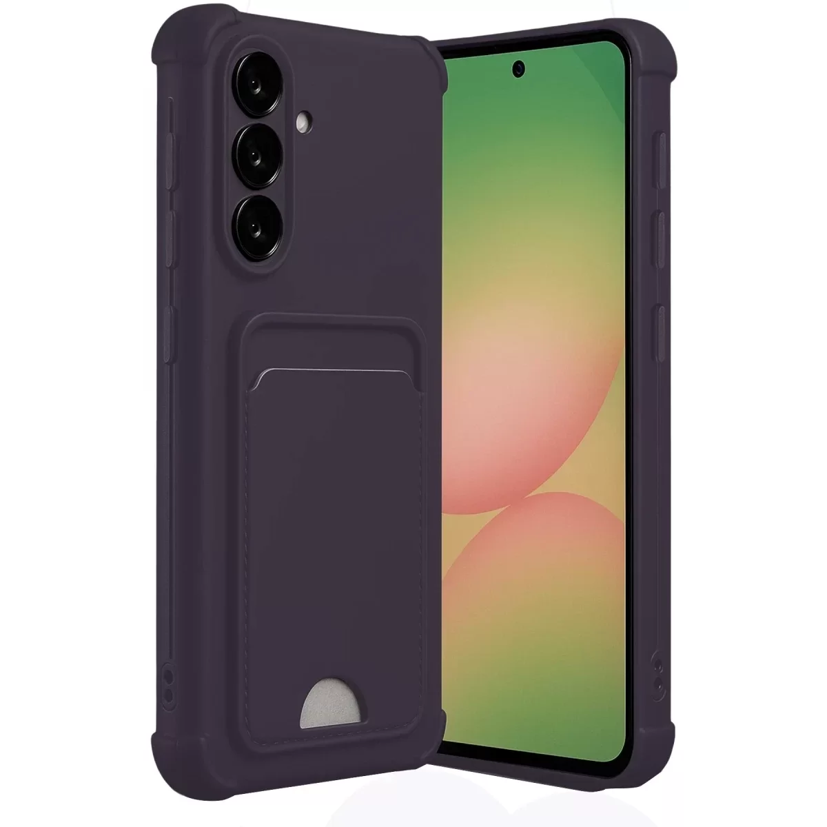 Newface Samsung Galaxy A55 5G Kılıf Kelvin Kartvizitli Silikon - Derin Mor