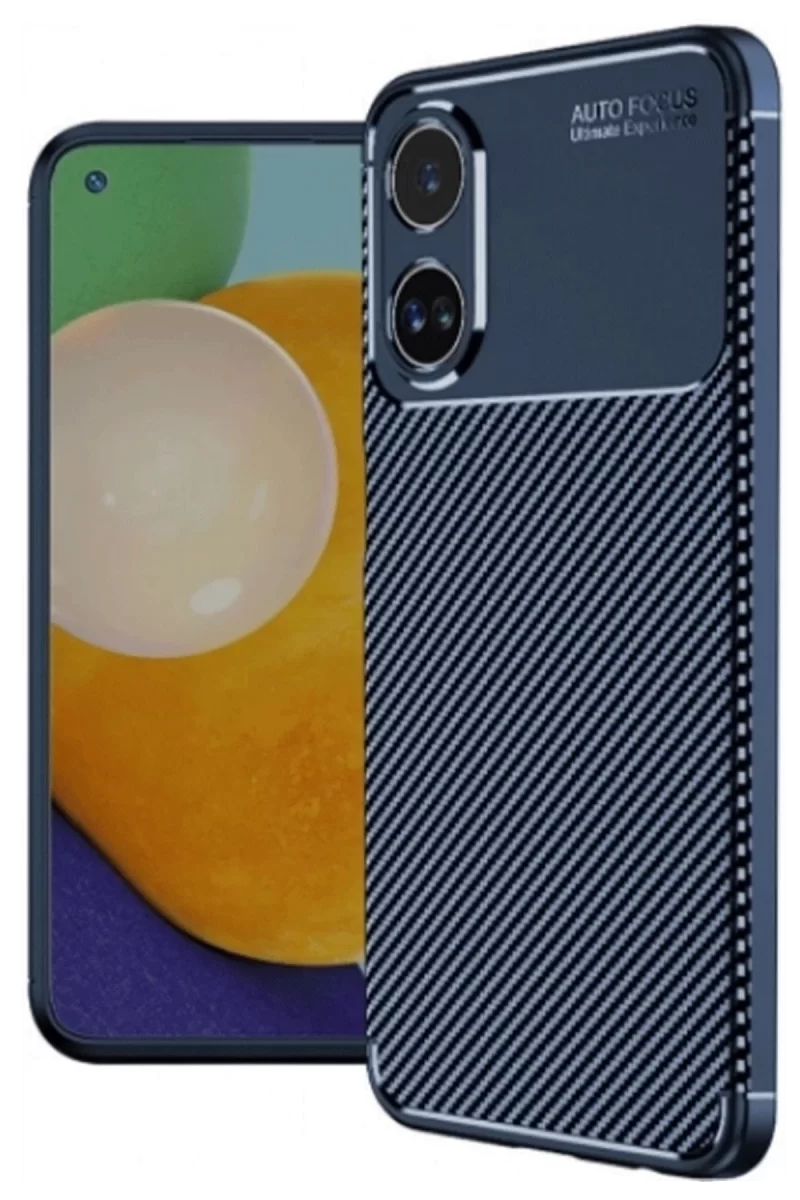 Newface Oppo A38 Kılıf Auto Focus Karbon Kapak - Lacivert