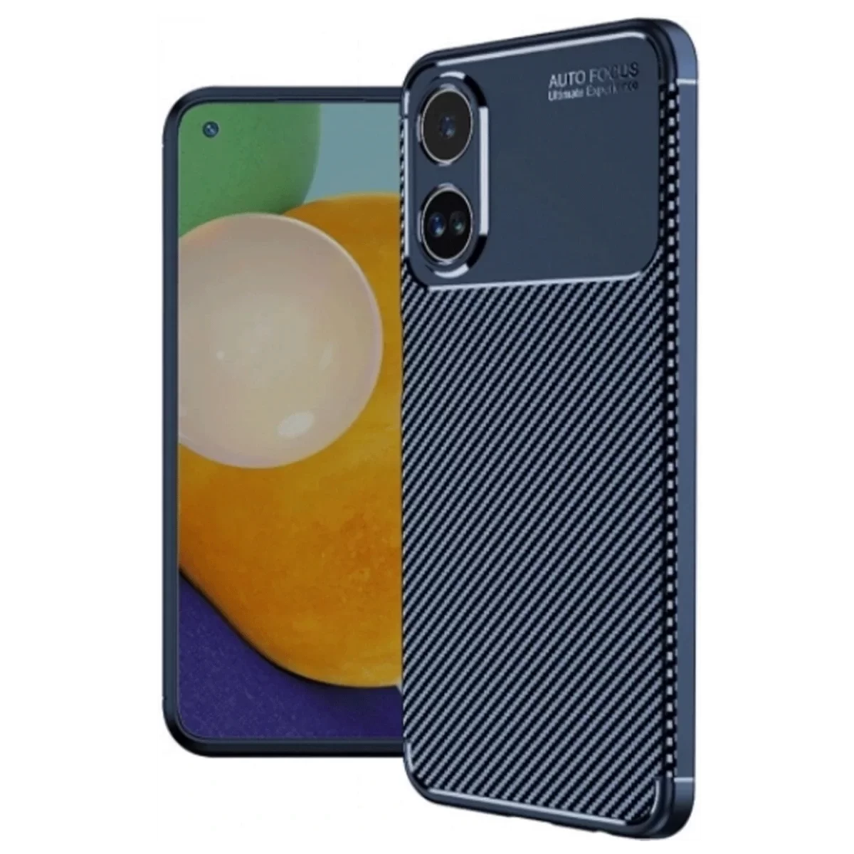 Newface Oppo A38 Kılıf Auto Focus Karbon Kapak - Lacivert