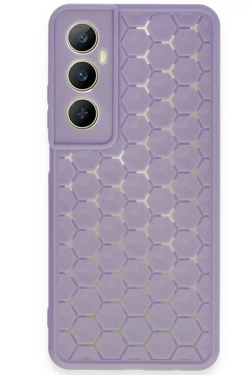 Newface Realme C65 Kılıf Petek Silikon Kapak - Lila