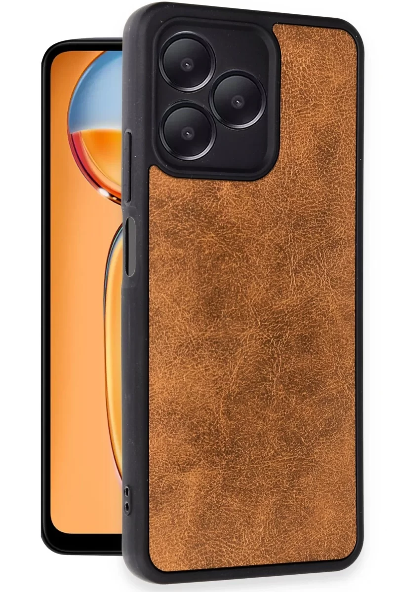 Newface Realme Note 50 4G Kılıf Aras Deri Kapak - Taba