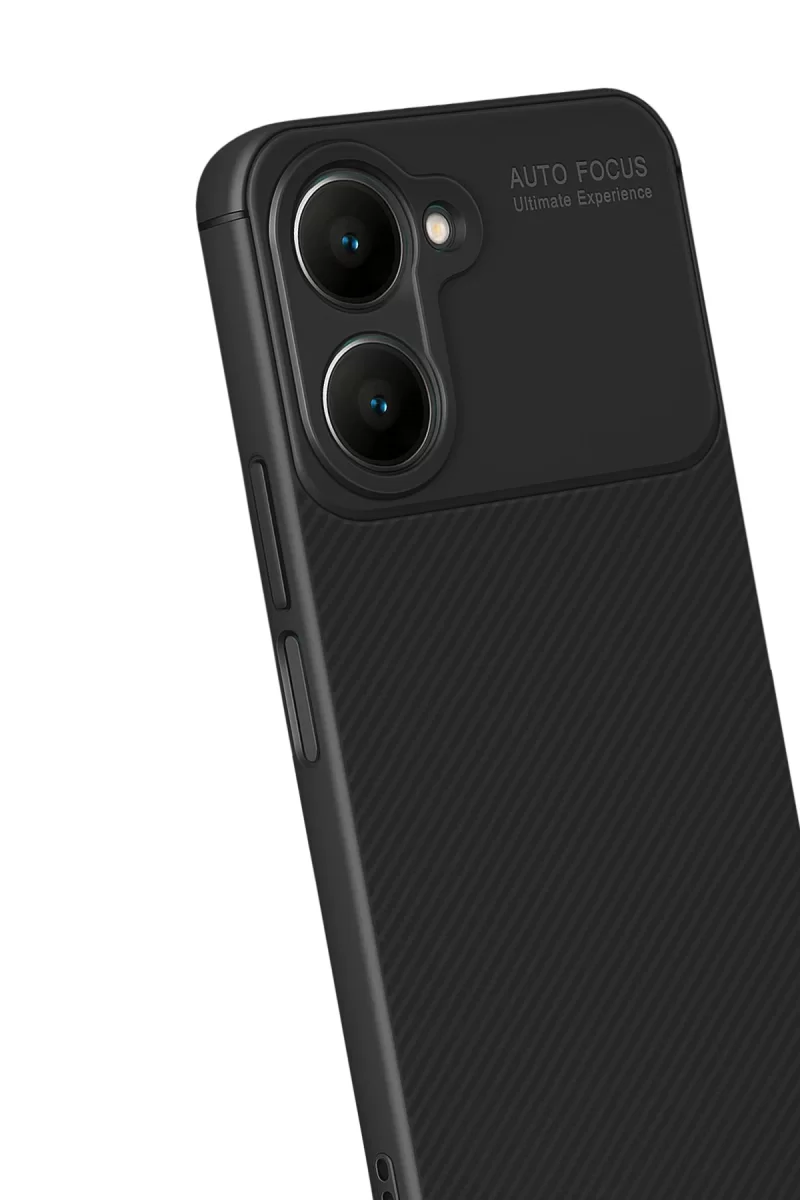 Newface Vivo Y18 Kılıf Auto Focus Karbon Kapak - Siyah