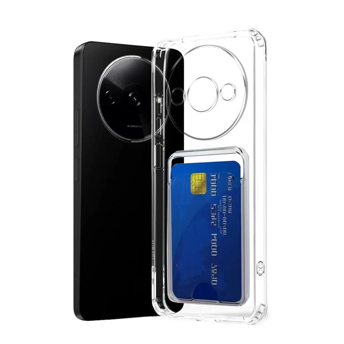 Newface Xiaomi Redmi A3 4G Kılıf Kart Şeffaf Silikon - Şeffaf