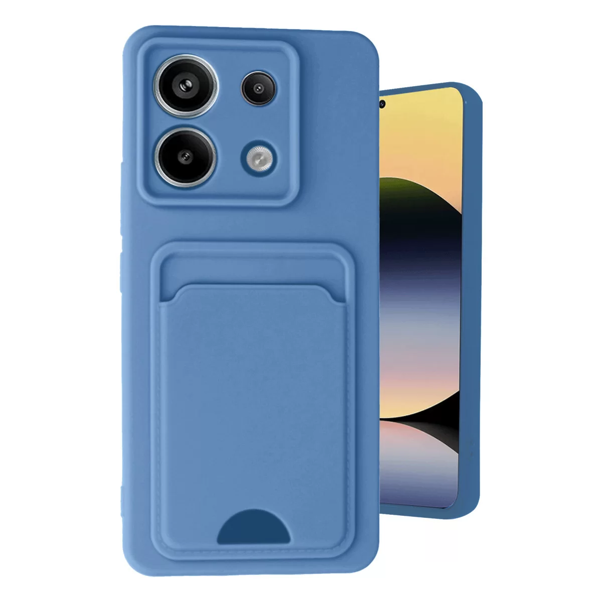 Newface Xiaomi Redmi Note 13 Pro 5G Kılıf Kelvin Kartvizitli Silikon - Mavi