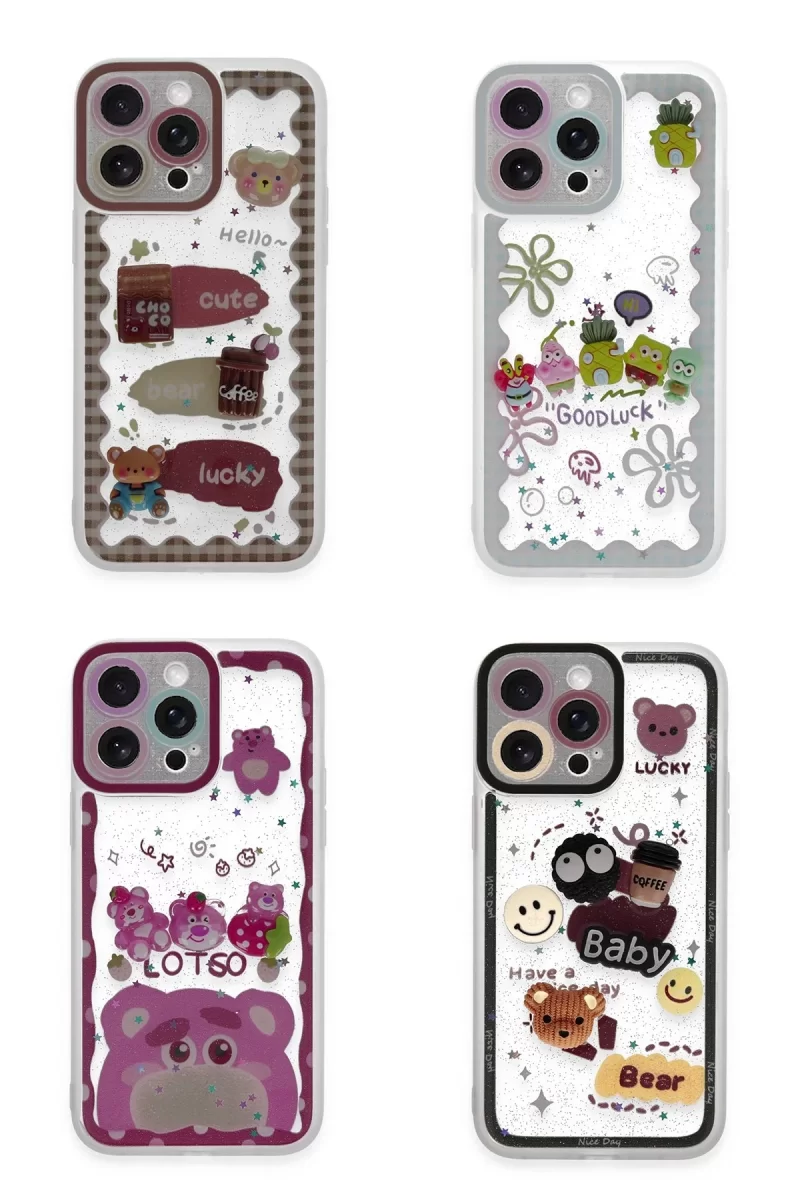 Newface Apple iPhone 14 Pro Kılıf Sweet Desenli Silikon Kapak - Açık Mavi
