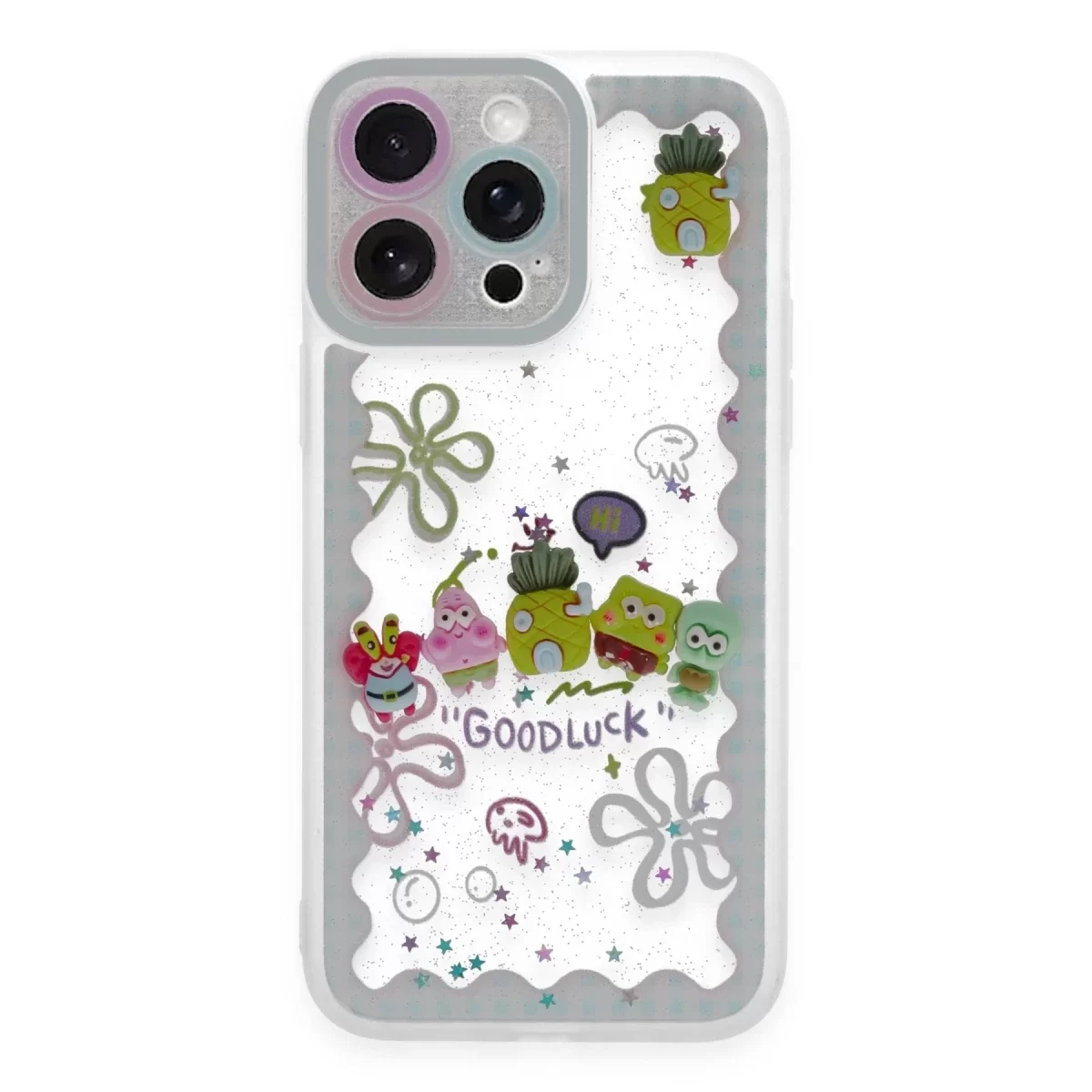 Newface Apple iPhone 14 Pro Kılıf Sweet Desenli Silikon Kapak - Açık Mavi
