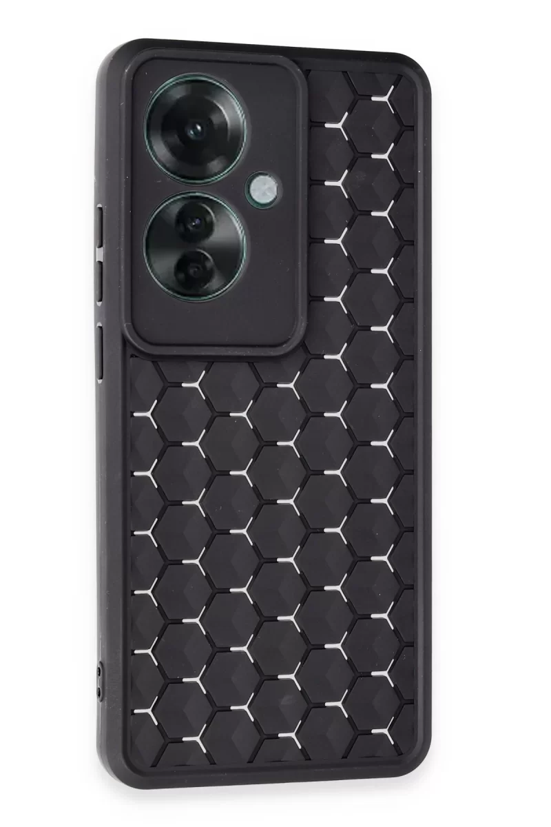 Newface Oppo Reno 11F Kılıf Petek Silikon Kapak - Siyah