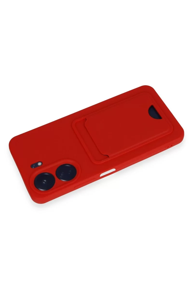 Newface Xiaomi Redmi 13C Kılıf Kelvin Kartvizitli Silikon - Kırmızı