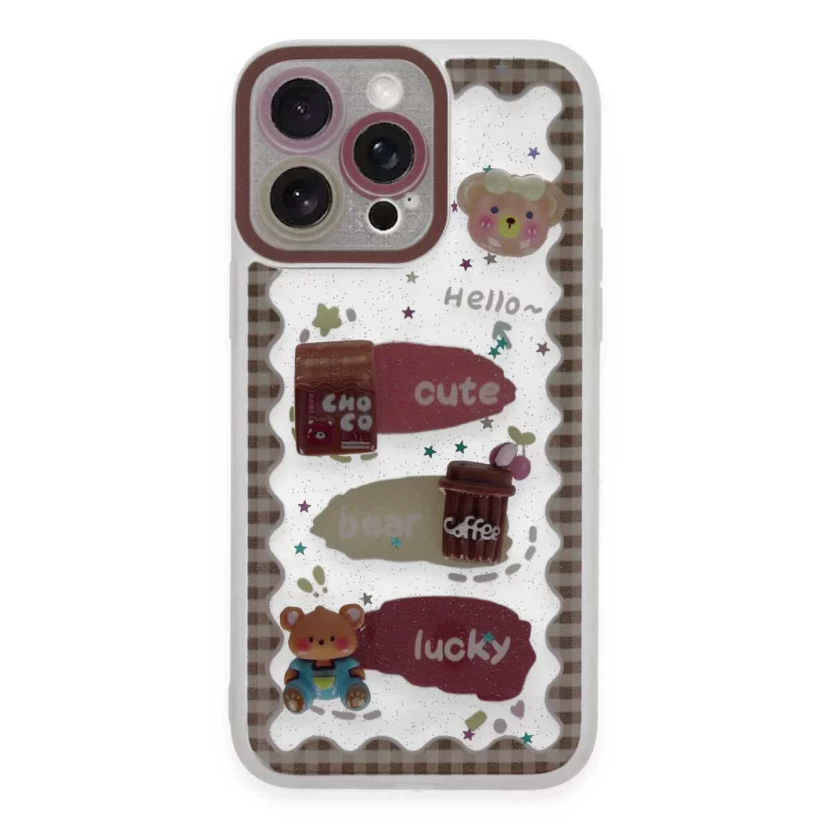 Newface Apple iPhone 14 Pro Kılıf Sweet Desenli Silikon Kapak - Şeffaf