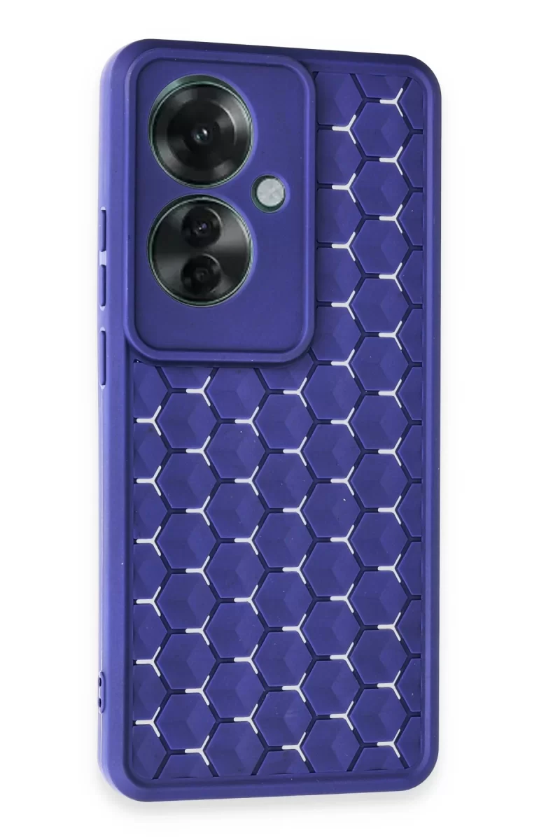 Newface Oppo Reno 11F Kılıf Petek Silikon Kapak - Lacivert
