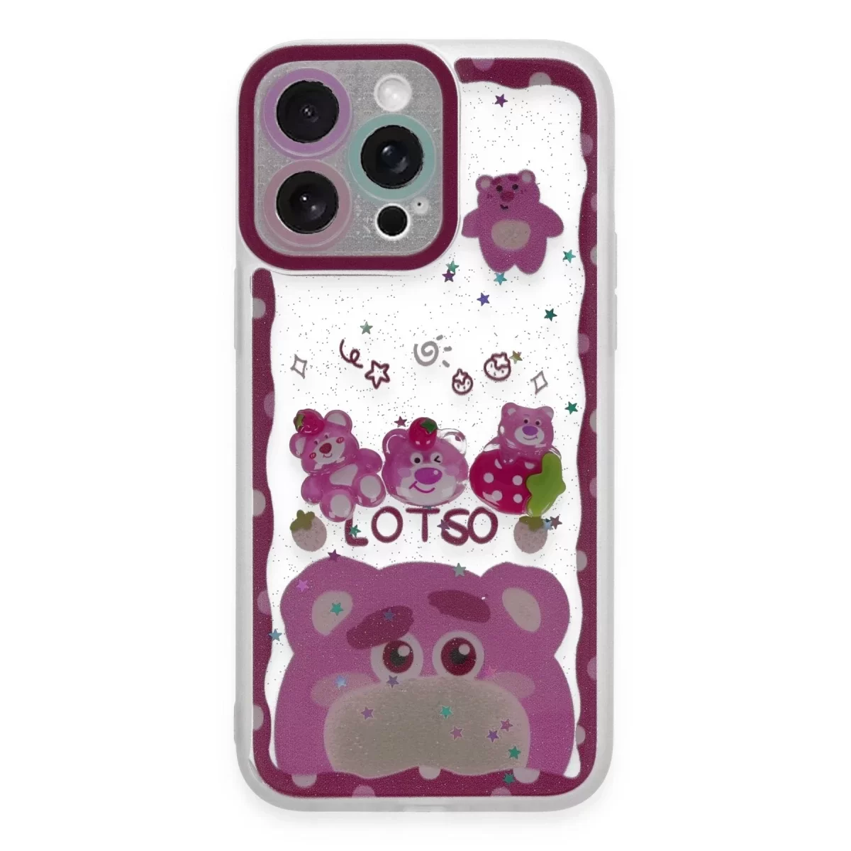 Newface Apple iPhone 14 Pro Max Kılıf Sweet Desenli Silikon Kapak - Pembe