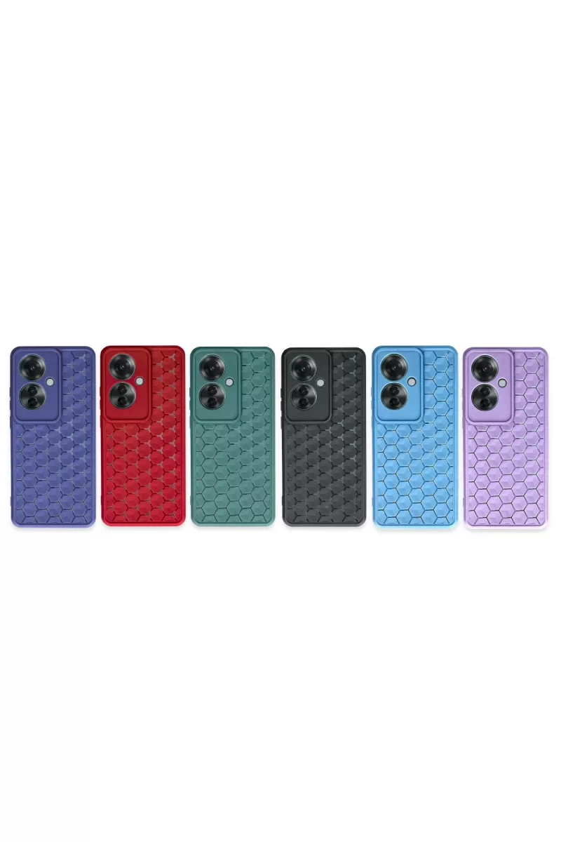 Newface Oppo Reno 11F Kılıf Petek Silikon Kapak - Mavi