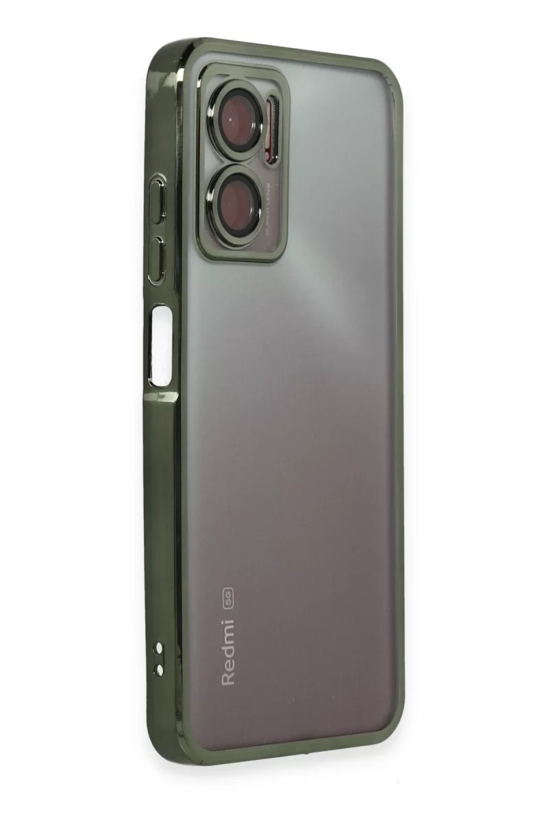 Newface Xiaomi Redmi Note 11E Kılıf Razer Lensli Silikon - Yeşil