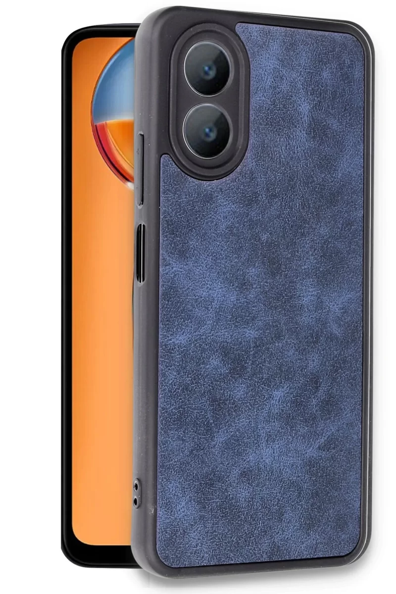 Newface Oppo A38 Kılıf Aras Deri Kapak - Lacivert