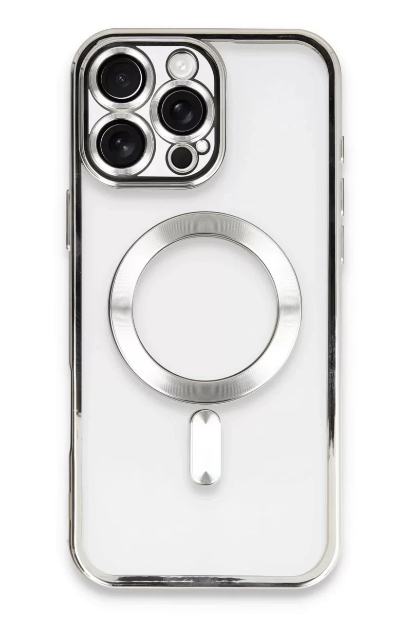 Newface Apple iPhone 16 Pro Kılıf Kross Magneticsafe Kapak - Gümüş