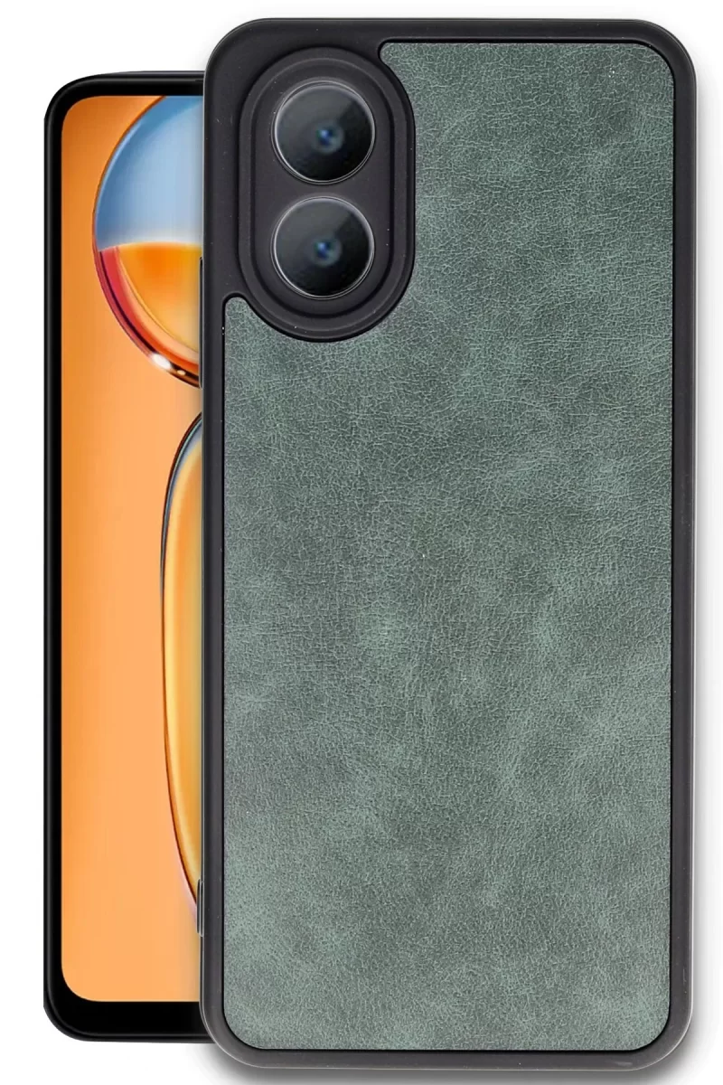 Newface Oppo A38 Kılıf Aras Deri Kapak - Koyu Yeşil