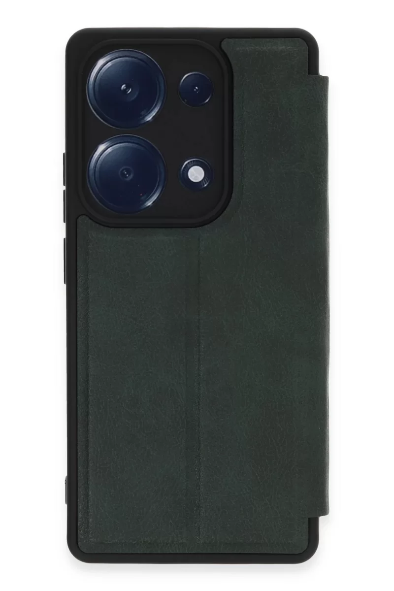 Newface Xiaomi Redmi Note 13 Pro 4G Kılıf Flip Cover - Koyu Yeşil