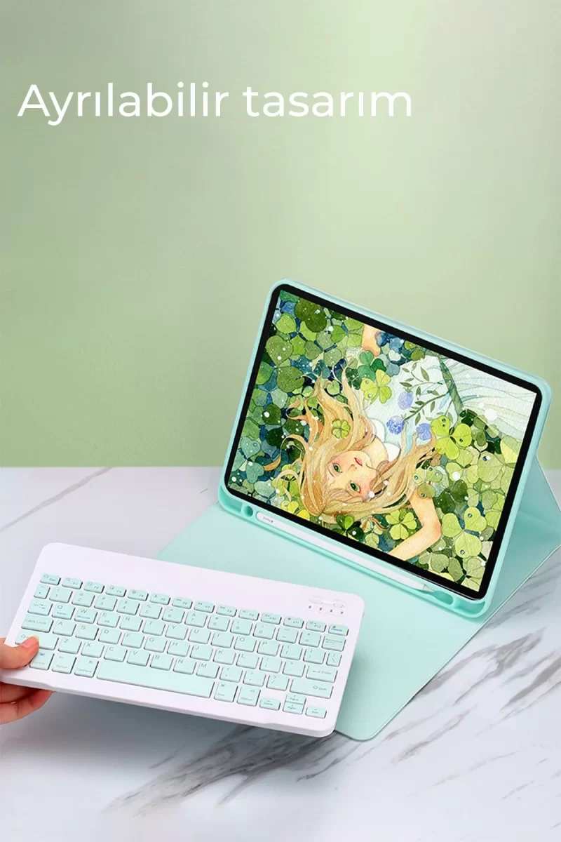 Newface Apple iPad 5 Air 9.7 Kılıf KC01 Smart Klavyeli Tablet Kılıfı - Siyah