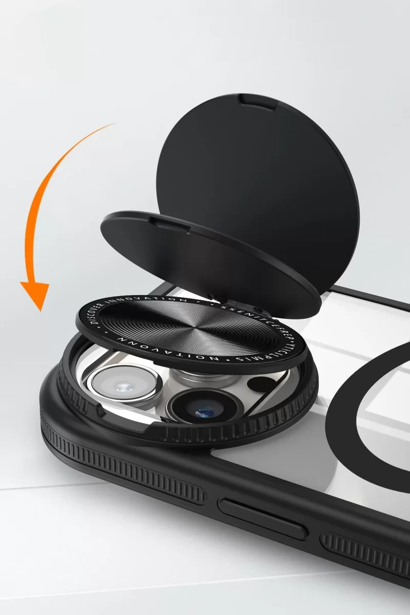 Newface Apple iPhone 15 Pro Kılıf Teleskop Lens Magsafe Silikon Kapak - Titan Gri