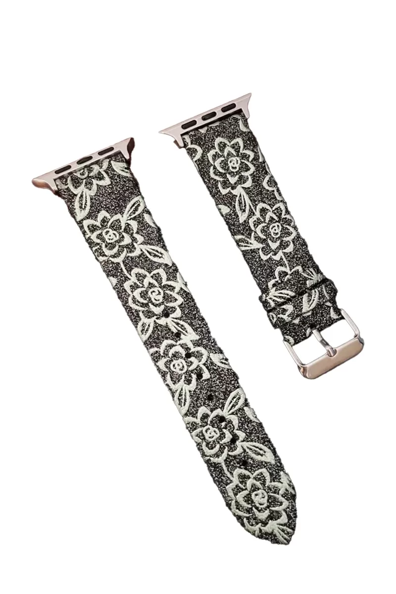 Newface Apple Watch 38mm Creeper Desenli Kordon - Siyah