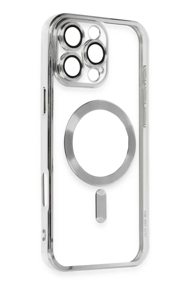 Newface Apple iPhone 16 Pro Max Kılıf Kross Magneticsafe Kapak - Gümüş