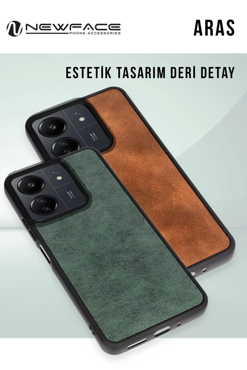 Newface Apple iPhone 15 Pro Kılıf Aras Deri Kapak - Kırmızı