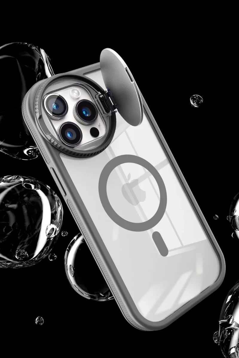 Newface Apple iPhone 15 Pro Max Kılıf Teleskop Lens Magsafe Silikon Kapak - Koyu Yeşil