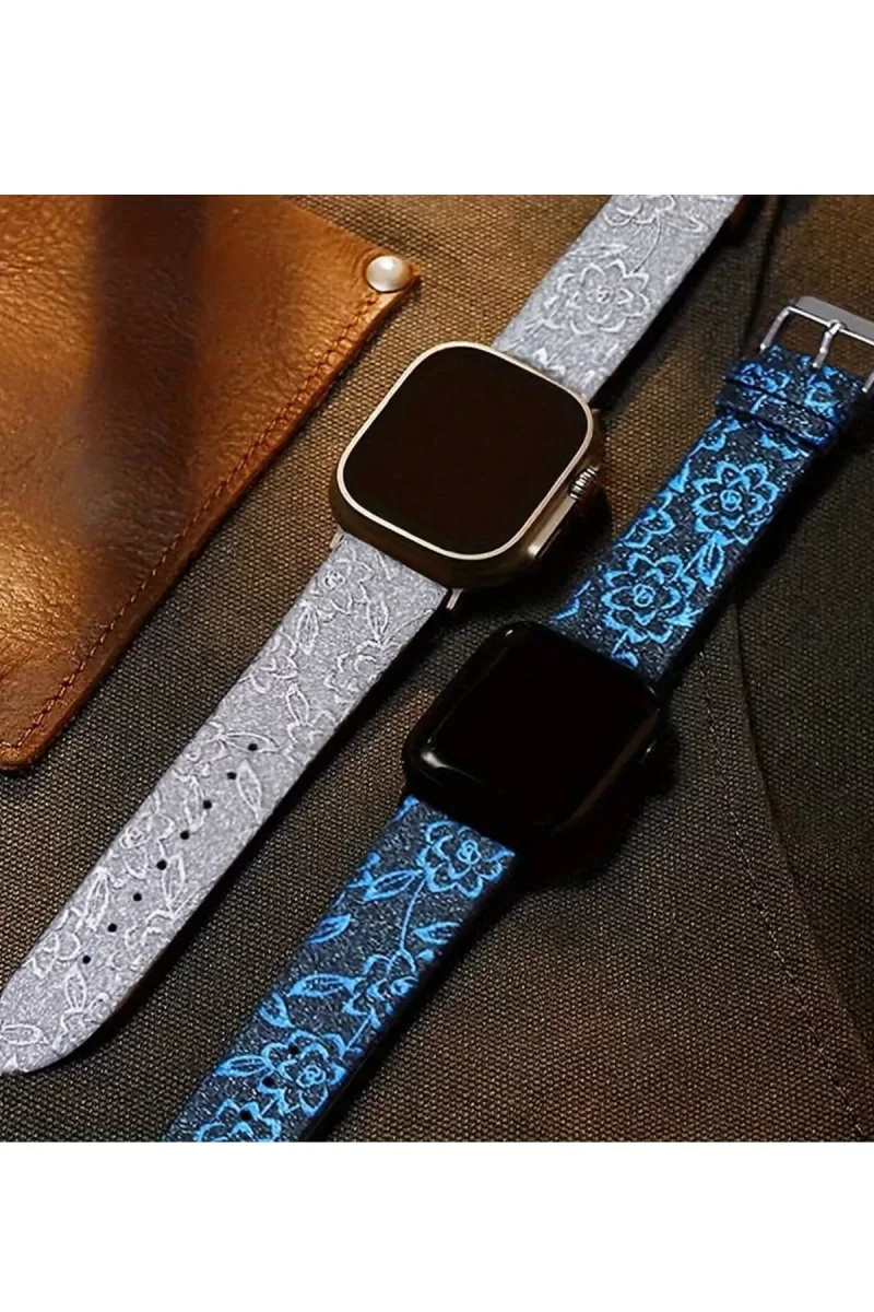 Newface Apple Watch 42mm Creeper Desenli Kordon - Siyah