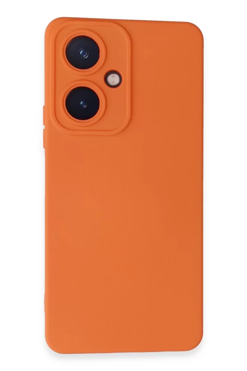 Newface Vivo Y27 Kılıf Nano içi Kadife Silikon - Turuncu