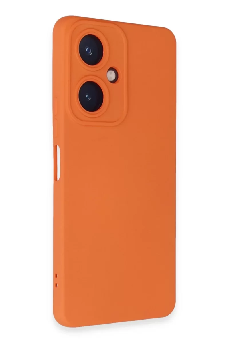 Newface Vivo Y27 Kılıf Nano içi Kadife Silikon - Turuncu