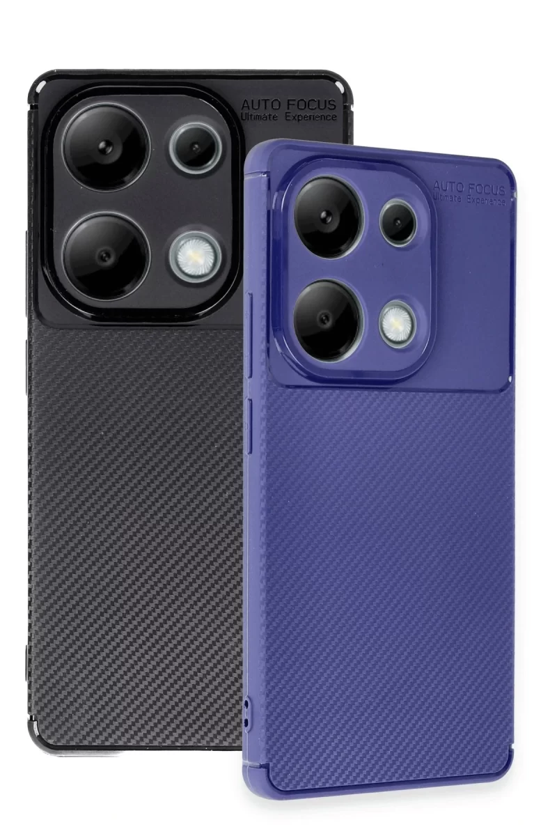 Newface Xiaomi Redmi Note 13 Pro 4G Kılıf Auto Focus Karbon Kapak - Lacivert