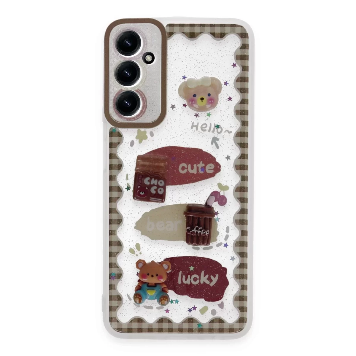 Newface Samsung Galaxy A15 4G Kılıf Sweet Desenli Silikon Kapak - Şeffaf