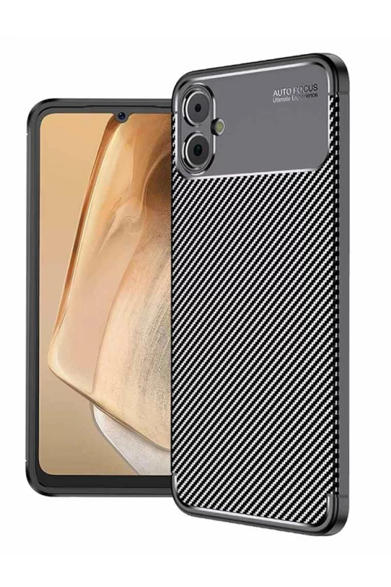 Newface Samsung Galaxy A05 Kılıf Auto Focus Karbon Kapak - Siyah