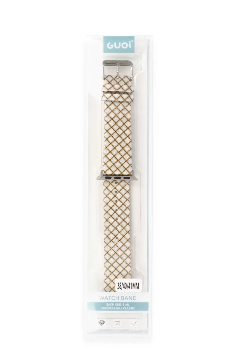 Newface Apple Watch 38mm Karo Motif Kordon - Mavi
