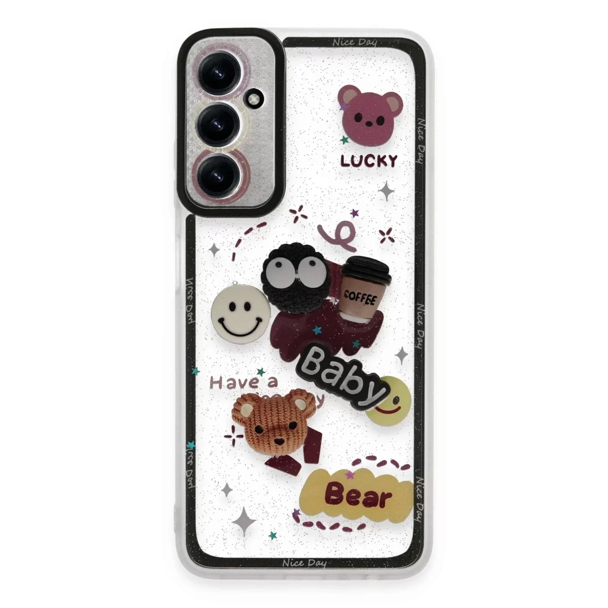 Newface Samsung Galaxy A25 5G Kılıf Sweet Desenli Silikon Kapak - Sarı