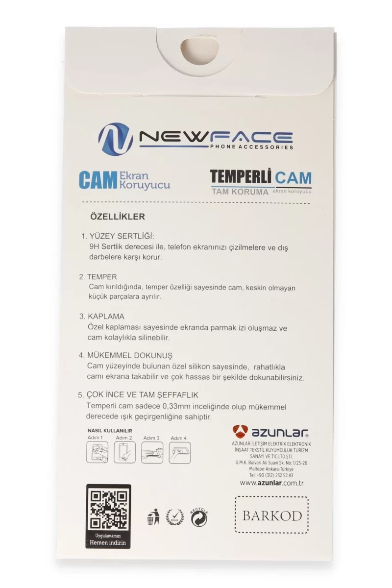 Newface Apple iPhone 16 Plus 3D Antistatik Cam Ekran Koruyucu