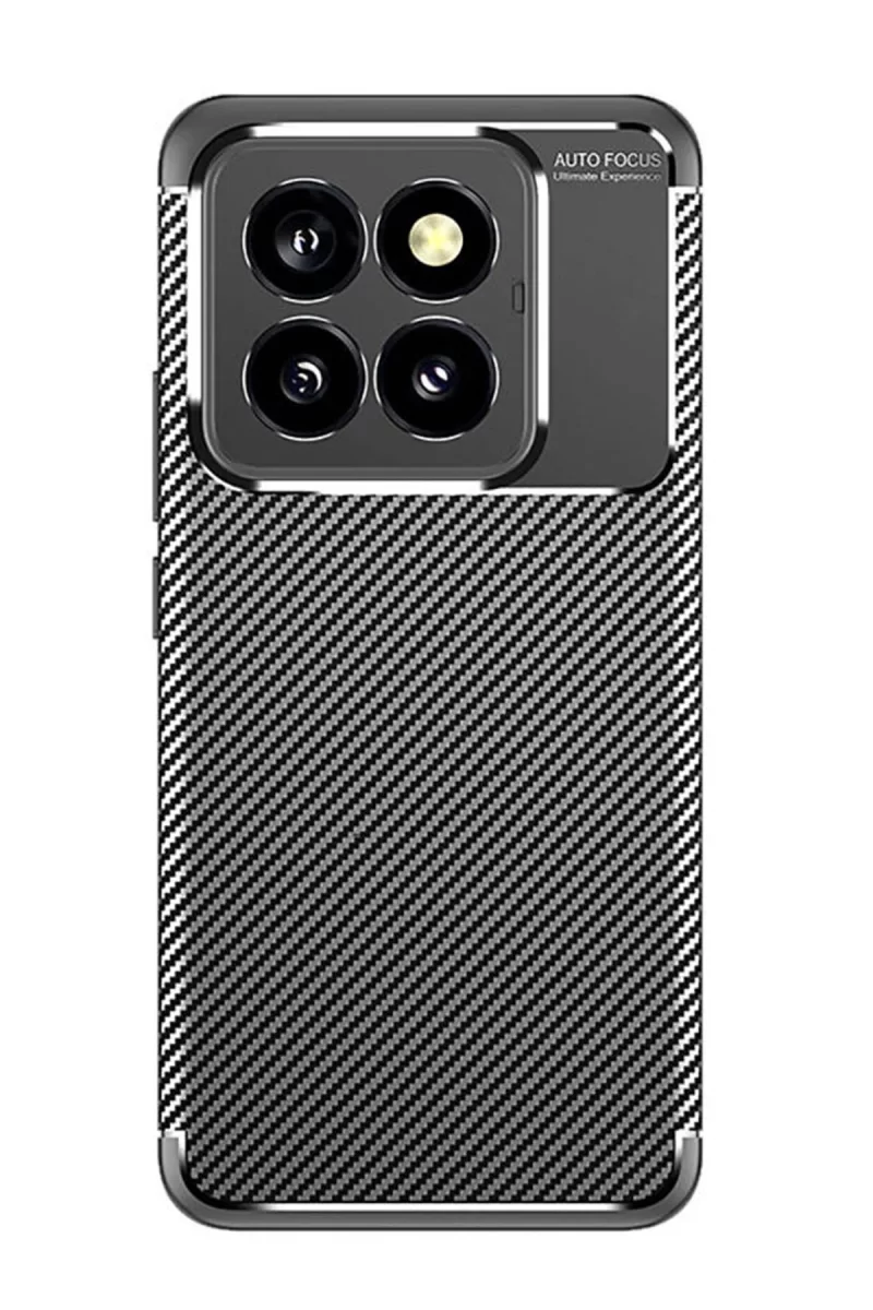 Newface Xiaomi Mi 14T Pro Kılıf Auto Focus Karbon Kapak - Siyah