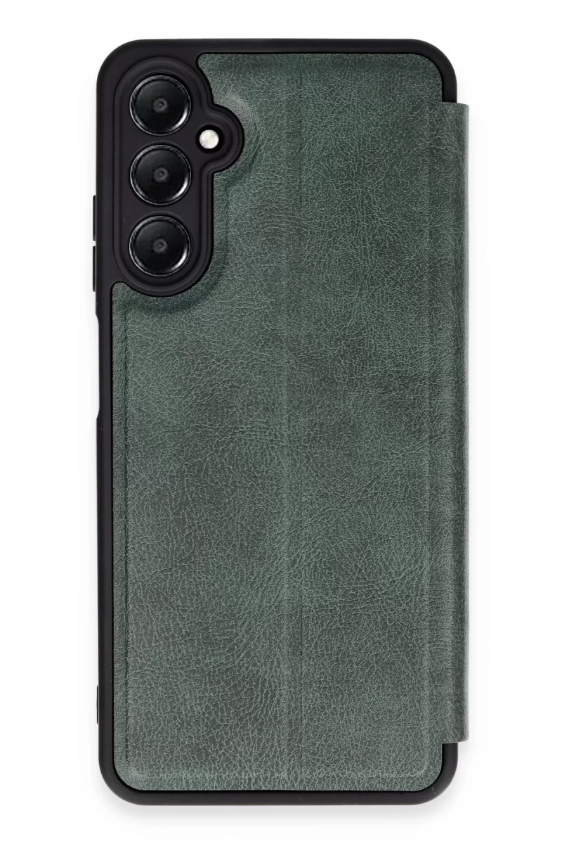 Newface Samsung Galaxy A55 5G Kılıf Flip Cover - Koyu Yeşil