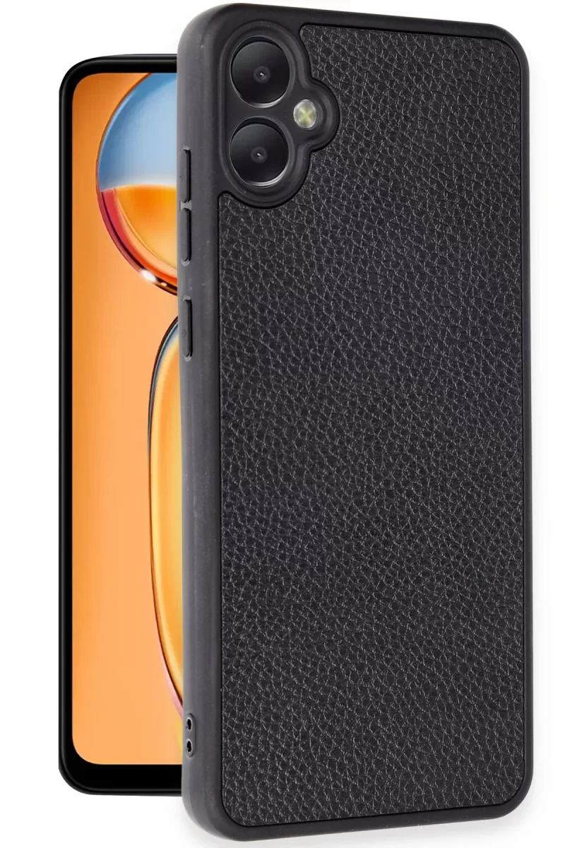 Newface Samsung Galaxy A05 Kılıf Aras Deri Kapak - Siyah