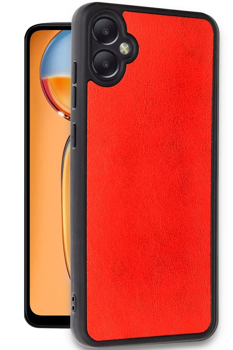 Newface Samsung Galaxy A05 Kılıf Aras Deri Kapak - Kırmızı