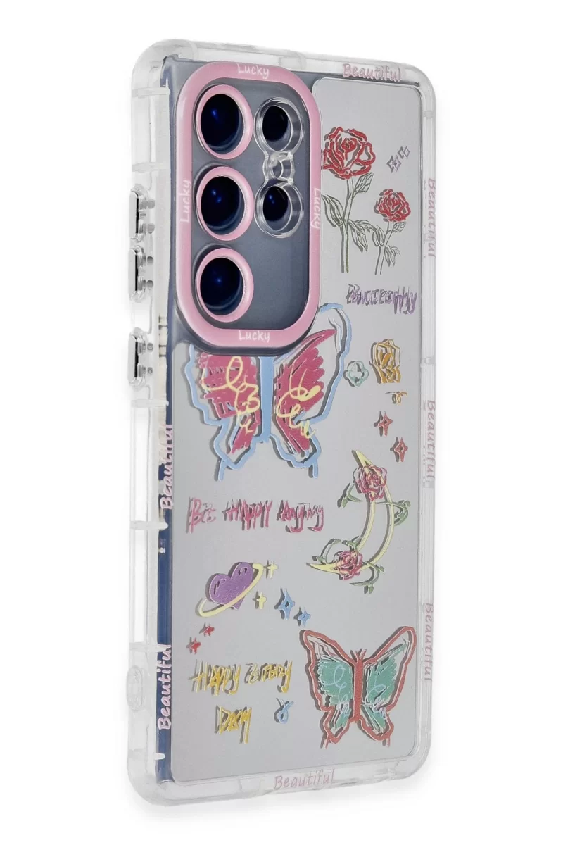 Newface Samsung Galaxy S23 Ultra Kılıf Reflexion Desenli Kapak - Desen 8