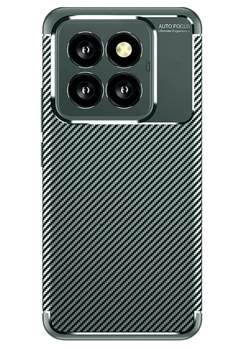 Newface Xiaomi Mi 14T Pro Kılıf Auto Focus Karbon Kapak - Koyu Yeşil