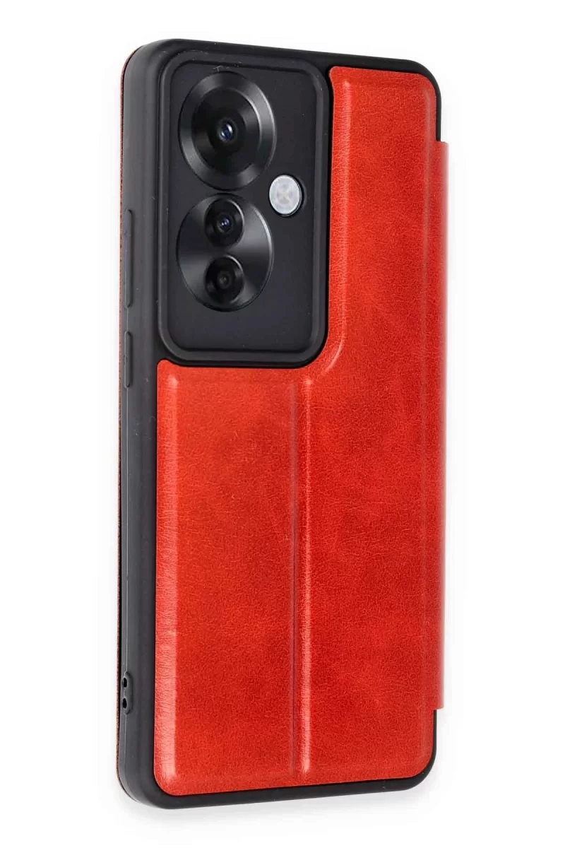 Newface Oppo Reno 11F Kılıf Flip Cover - Kırmızı