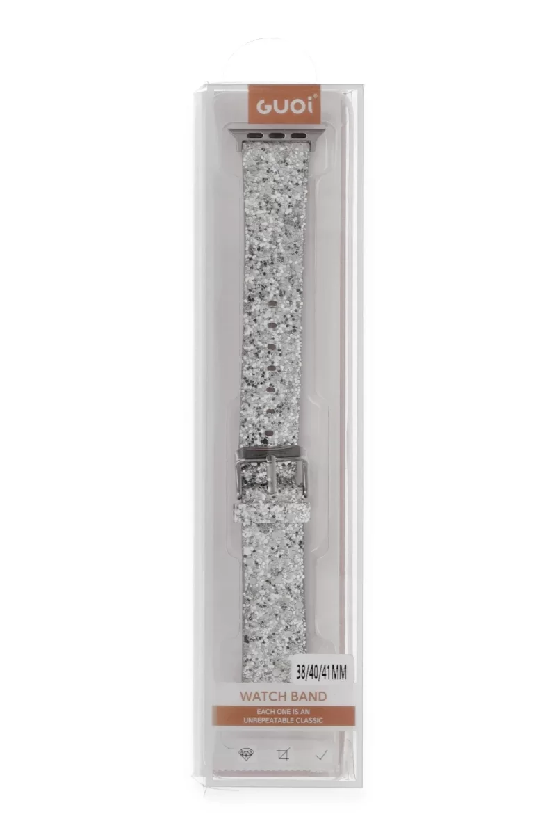 Newface Apple Watch 42mm Starry Taşlı Kordon - Gümüş