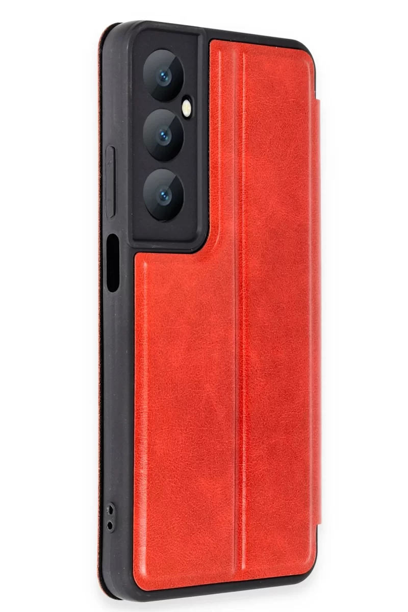 Newface Realme C65 Kılıf Flip Cover - Kırmızı